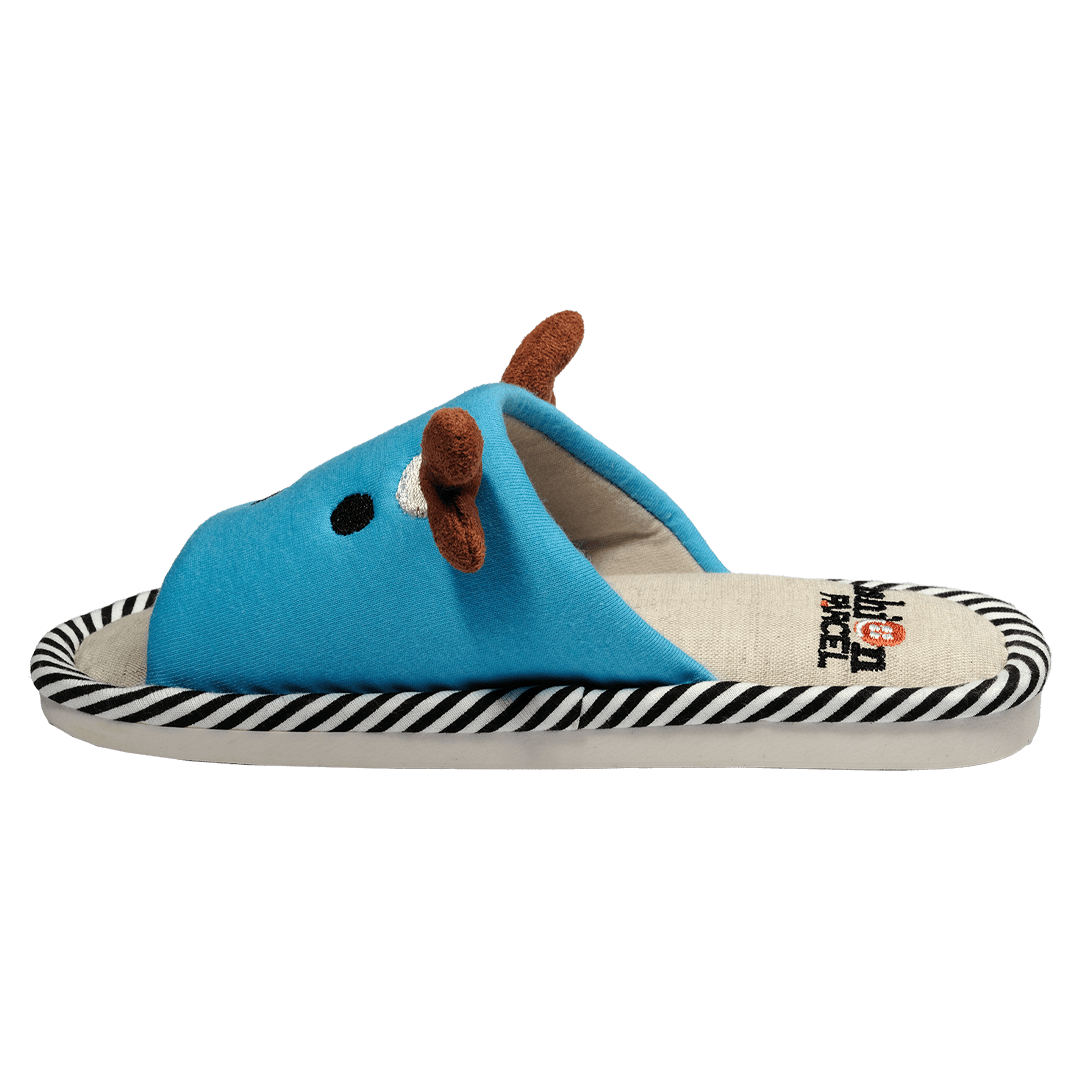 Pantofola bambini blu chiaro – vista laterale	