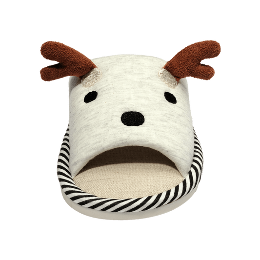 Pantofola bambini cotone lino grigia – vista frontale